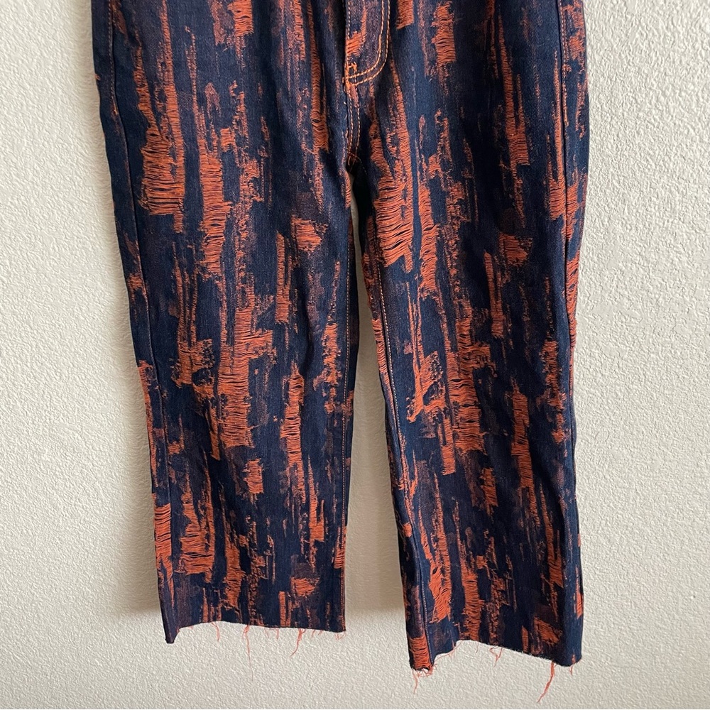 Sold Out Jaded London Y2K Boyfriend Straight Jeans in Indigo Orange Distressed - Picture 7 of 13